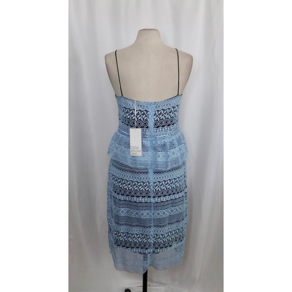 NWT!! LITTLE WHITE LIES Blue Crochet Lace Peplum Sheath Dress XX-Large XXL - Picture 9 of 14